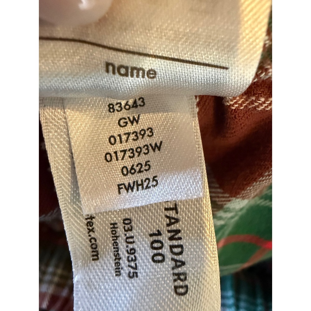 Hanna Andersson Pajama Pants Women Large Red Green Plaid Flannel Harvest Lounge - Picture 10 of 11